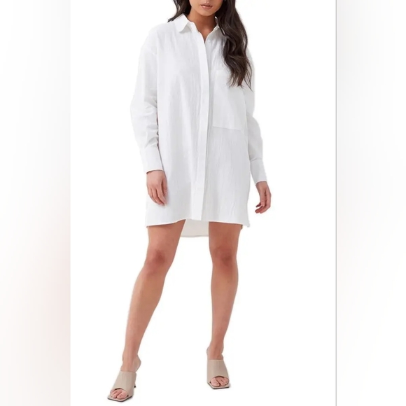 Genesis Crinkle Linen Longline Shirt - Picture 1 of 7